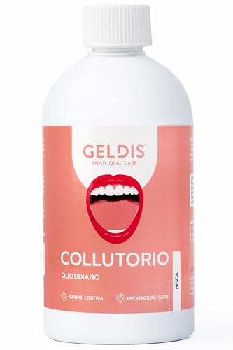 GELDIS Collutorio senza Alcool, Uso quotidiano con Fluoro, Aloe Vera ed Equiseto, Protezione contro Carie e Azione Lenitiva Senza Coloranti, 500 ml