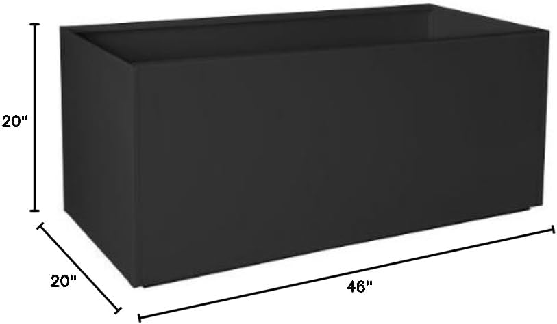 Nice Aluminum Rectangular Planter (Black, 20"x46")