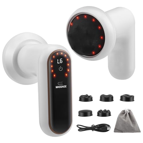 TLPEMN Masseur Anti Cellulite Electrique,6 Niveaux 3 Modes avec 5 Têtes de Massage Appareil Massage Cellulite avec Chauffage Pour Sculpter Corps, Jambes,Bras,Ventre