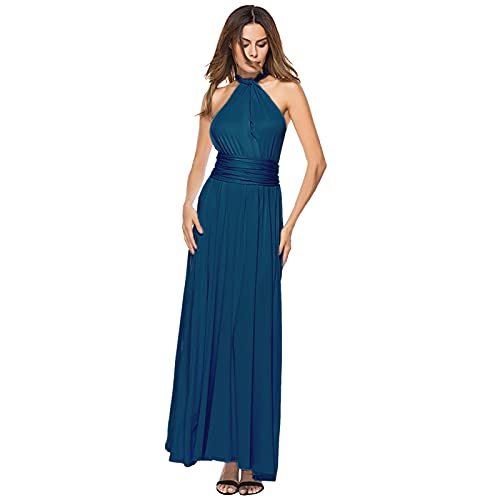 Damen Multiway Kleid Abendkleid Lang Maxikleid Sexy V-Ausschnitt Rückenfrei Neckholder Kleider Schulterfrei Lange Abendkleider für Festlich Elegant...