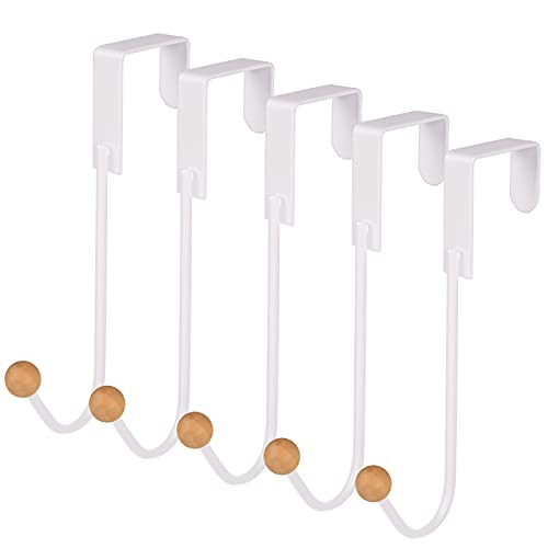 5Packs Over The Door Hooks for Clothes, Woillion Sturdy Metal Over Door Wooden Hooks Holds Up to 20 lbs, Over The Door Hooks for Kitchen, Bathrooms, Drawers, Wardrobe Doors, Living Room 5Packs Over The Door Hooks for Clothes, Woillion Sturdy Metal Over Door Wooden Hooks Holds Up to 20 lbs, Over The Door Hooks for Kitchen, Bathrooms, Drawers, Wardrobe Doors, Living Room
