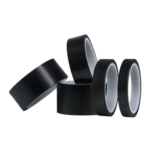 KIFSDLF Cinta aislante negra ignífuga mate opaca resistente a altas temperaturas Película PI de poliimida Envoltura línea(12mm)