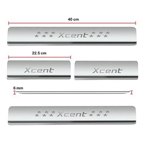 Image of Atteen Smart Door Sill /Foot Step Stainless Steel Plates Compatible with Nissan XCENT
