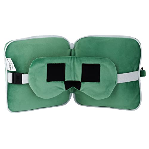 Relaxeazzz Minecraft Creeper Shaped Plush Travel Pillow & Eye Mask, Sleep Eye Mask Masks - Image 2