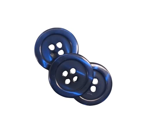 50 Sewing Buttons - 5 Sizes And 11 Colours To Choose - Produced In Europe (Dark Blue, 18 Mm) #TOP3