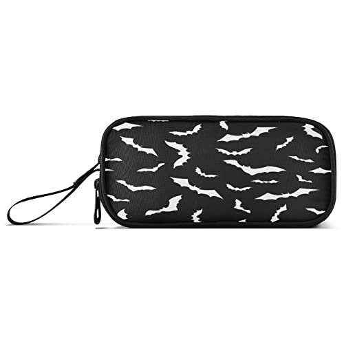 Kcldeci Federmäppchen für Halloween, Fledermäuser, großes Fassungsvermögen, Federmäppchen, Aufbewahrungstasche, Schulorganisator, Federmäppchen Cover