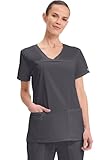 Cherokee Women's Workwear Scrubs Core Stretch V-Neck Top, Pewter, Medium