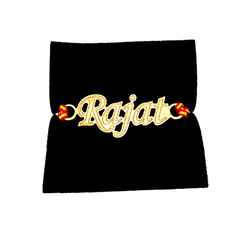 Image of Personalized Name Wooden Rakhi for Raksha Bandhan (Brown, Unisex)