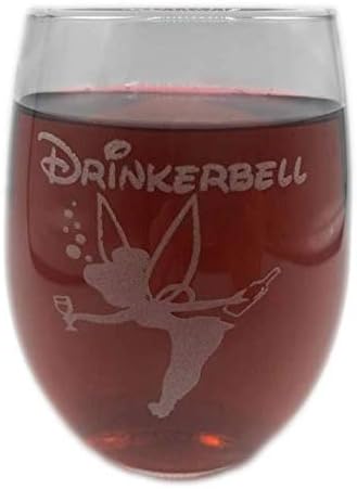 Drinkerbell Stemless Wine Glass Engraved 21 oz Gift Mom Aunt Sister Friend 21st Birthday Daughter