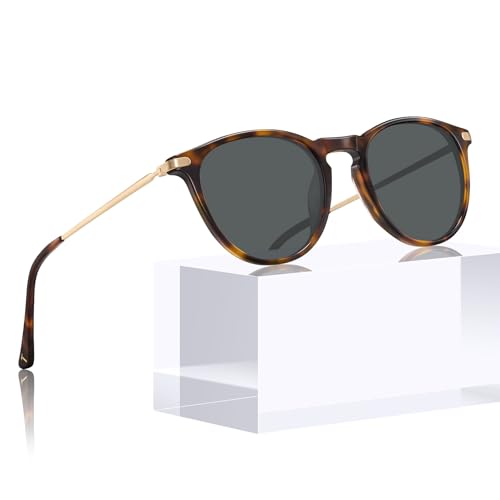TSEBAN damskie okulary przeciwsłoneczne Retro z polaryzacją i acetatową oprawką, ochrona UV 400