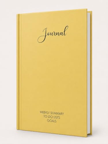 Image of Unruled Premium Hardcover Journal Notebook | Weekly Summary, To-Do Lists & Goal Planner | Undated Productivity Journal | A5 Size, Smooth Writing Pages | 100gsm Thick Paper, 80 Sheets /160 Pages Per Book | Elegant Notebook for Work, Study & Personal Planning (YELLOW, Unruled)