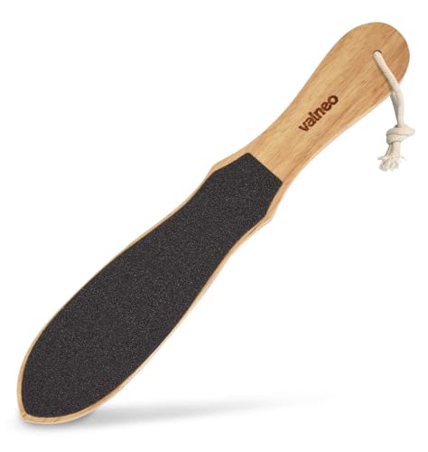 VALNEO - Lima de Pie de Madera - Eliminador de Callos - Raspador de Pies - Removedor Pieles Muertas - Doble Cara - Pedicura Profesional en Casa