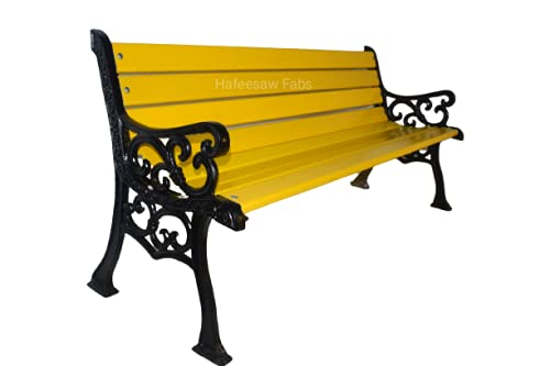 Hafeesaw Fabs Outdoor Garden Bench with 8 FRP Fiber Streep 3 Seater(Yellow)-image-25