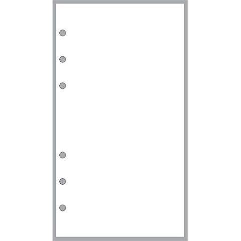 Personal Size Blank Pages Planner Insert, Sized and Punched for Filofax Personal Notebook (3.7" x 6.75") Cover