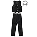 ranrann Completo per Bambino 3 Pezzi Gilet Panciotto + Pantaloni Lunghi + Cravatta Set di Vestiti Ragazzi Gentleman Abiti Formale per Festa Compleanno Cerimonia Carbon Black 12-13 Anni