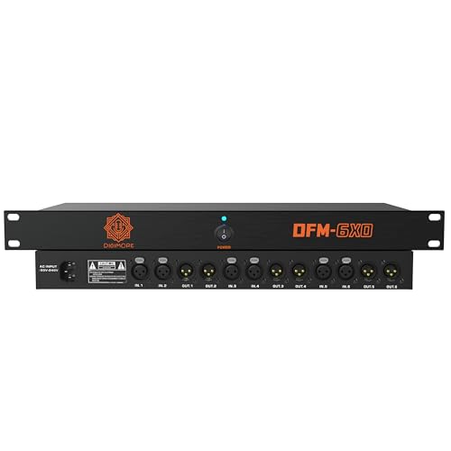 Image of DIGIMORE Anti-Feedback Processor w / 4 Mic Ins | Anti-Noise Chip | 150Hz-15kHz Freq. Shift | Transformer Based | Inbuilt Gain Boost | Feedback Manager for PA System, Stage Shows & Conferences (DFM-6XO)