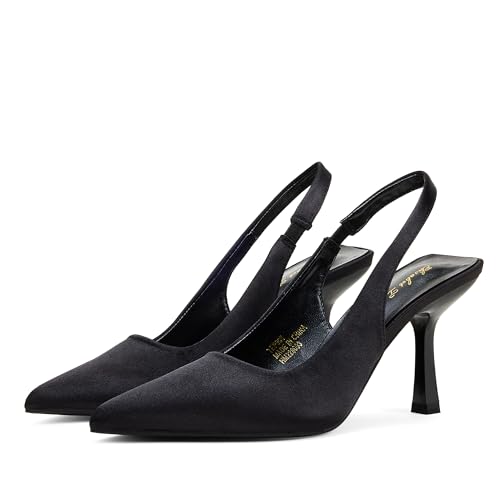 Elisabet Tang 3.14 in Trendy Slingback Stiletto Pumps for Women - Sexy Slip on Pointed Closed Toe mid High Heels Daily Party Office