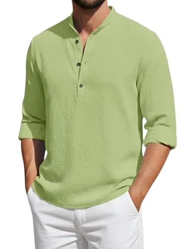 Image of Men's Cotton Blend Short Kurta with Collared Neck Full Sleeves Solid Pattern Western Style Regular Fit and Standard Length