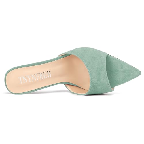 Image of TNYNFBEB Womens Stiletto High Heel Pointed Open Toe Sandals Mules Shoes Slingback Slip-on Prom Party Dress Summer 3.9 Inches Heels