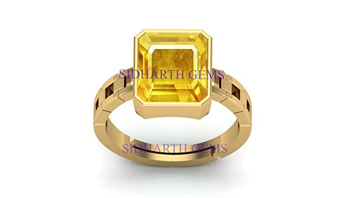 Bague saphir jaune 2,25 Ratti naturel certifié Pukhraj pour homme et femme