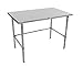 John Boos Stallion ST6-3030GBK Stainless Steel Flat Top Work Table, Adjustable Galvanized Legs and Bracing, 30" Length x 30" Width