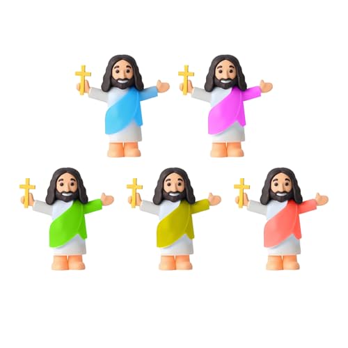 Nuhjytgf Figuras de Jesús – Pequeñas figuras luminosas de Jesús – Relleno luminoso de huevos de Pascua con tarjeta de versículo, decoración religiosa del hogar para adultos, cumpleaños y fiesta