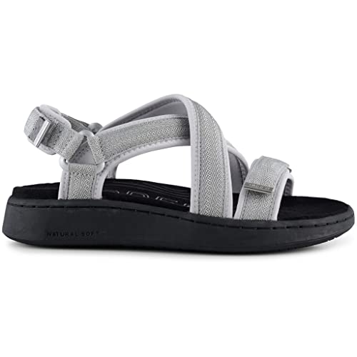 Woden Sandalen Line Cross 36, 039 Silver