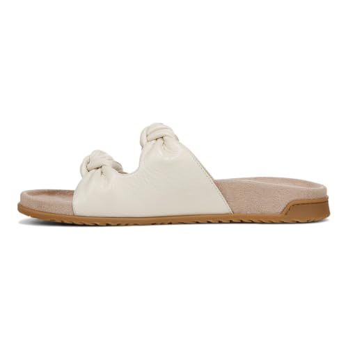 Image of Vionic Elara Women's Orthotic Comfort Slide Sandals Ivory - 6 Narrow