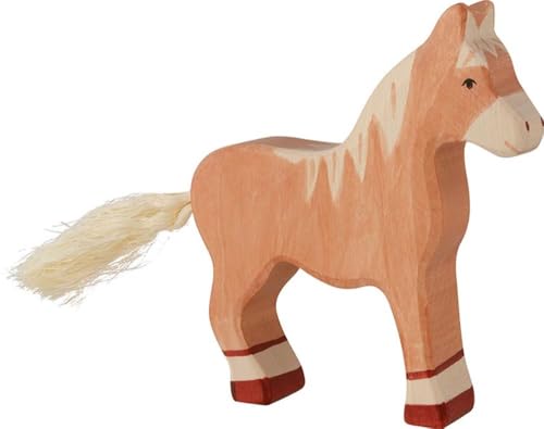 Holztiger Horse Standing Toy Figure, Light Brown