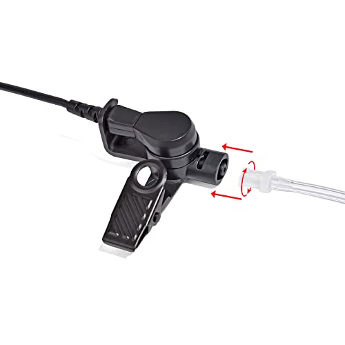 UAYESOK Covert Acoustic Tube Walkie Talkie Earpiece Headset 2 Pin with PTT Mic and Eartip Earbuds for Motorola CP040 DP1400 GP300 XT420 XT460 Hytera PD405 PD505 TC620 Two Way Radio Surveillance Kit - Image 4