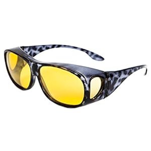 Opticaid Night Driving Glasses Over Glasses Fit Overs Polarised Anti Glare Wrap Around Mens Womens Amber Category 1 Remaldi