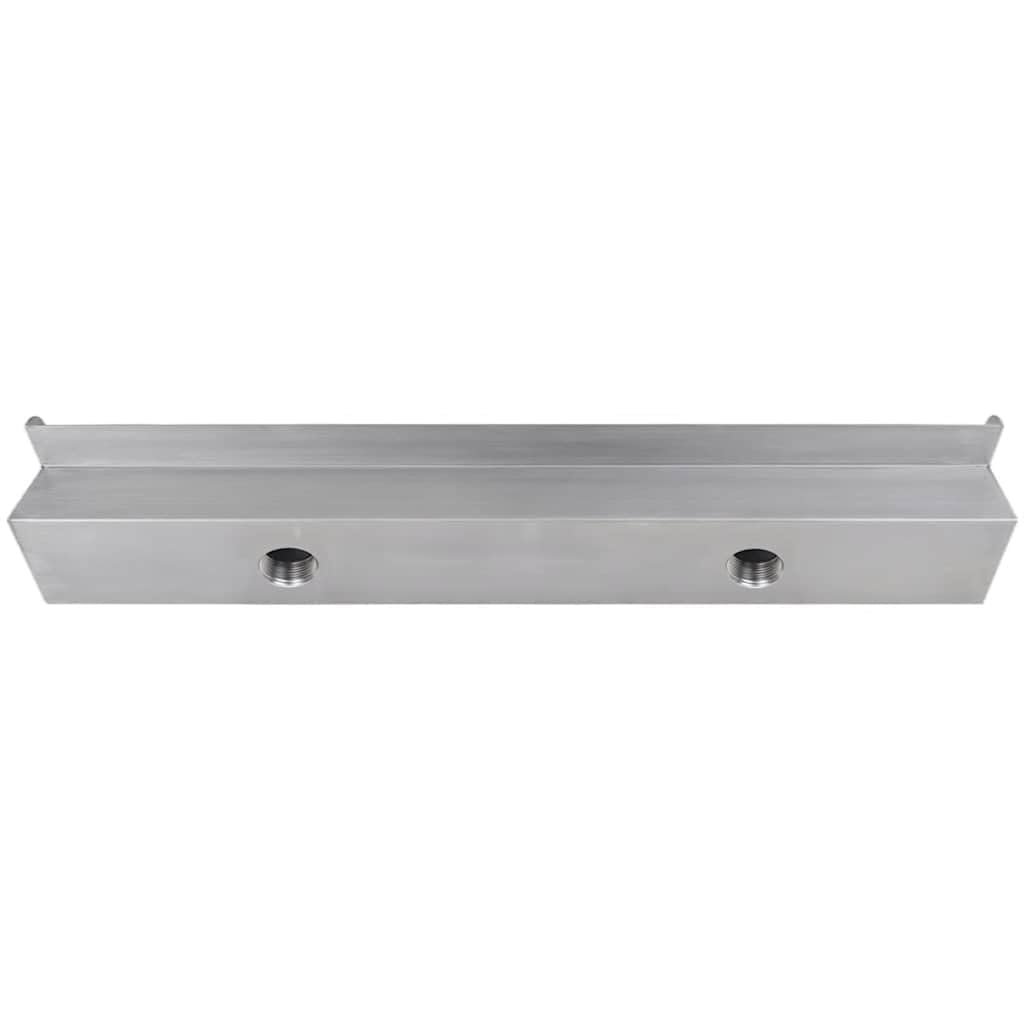 Fontana a cascata per piscina, rettangolare, in acciaio inox, 90 cm, resistente al cloro, con 2 connettori, per giardino, laghetto, terrazza, gioco d'acqua rilassante e decorazione naturale