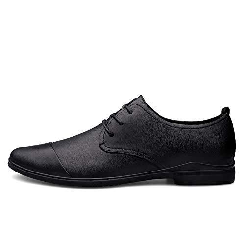 Dress Oxford for Men Lace Up Solid Color Round Toe Cap Toe Derby Shoes Low Top Block Heel Rubber Sole Slip Resistant Anti-Slip Wedding2