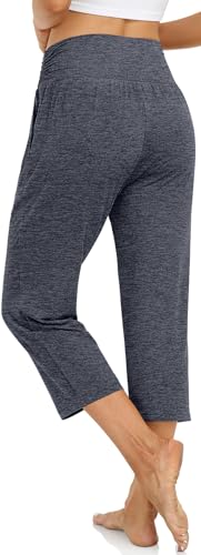 Image of UEU Women's Yoga Capri Pants Loose Soft Drawstring Workout Sweatpants