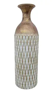 HOME ELEMENTS Modern Metal Big Vase for Living Room (44 cm) Floor Standing Vases for Long Flower Living Room Corner Hotel Bedroom Office Indoor Home Decoration Used for Fake & Real Plants (Vase Only)