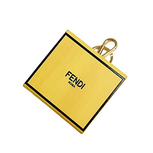 Fendi Roma Mini Box Yellow Leather Key Ring Charm 7Ar894 #TOP26