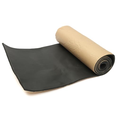 Qikaide Tapis d'isolation acoustique en mousse à cellules fermées - Barrière thermique imperméable - 10 mm - 200 x 50 cm - Noir - Pour voiture,...