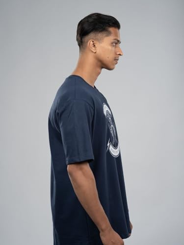 Image of T-Shirt for Men - 100% Cotton Ladakh Motorcycle Rider Half Sleeve Round Neck Graphic Print | Regular & Oversized Fit | 180 /220 GSM | S-5XL | Black, Navy Blue, Olive, Red, White