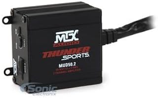 MTX Audio 2-Channel Power Sports Amplifier (MUD50.2) 200W Peak (100W RMS) 2-Channel Ultra-Compact Class D Power Sports Amplifier for Install in Car, Off-Road, SSV and more...