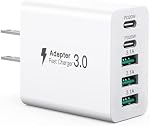 USB C Charger Block, 50W 5-Port Charging Block, 5-in-1 USB Wall Charger 20W Type C & 3.1A USBA, Multiport Phone Charging Adapter Plug for iPhone 17/16/15/14/13/12/11 Pro Max/iPad/Galaxy S25/S24/S23
