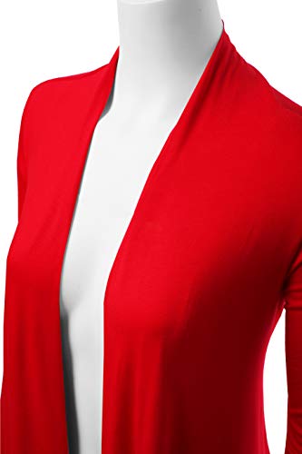 Image of Women's Drape Front Open Cardigan Long Sleeve (S-2X, Made in USA)