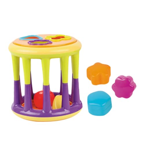 Abaodam Bloques de Construcción Geométricos para Bebés Sonajero Combinado con Columnas y Esferas de Plástico Seguro Juguete Montessori para Desarrollo Sensorial y Coordinación Manual de
