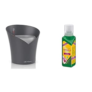 Lechuza ORCHIDEA Orchideenpflanzgefäß & Seramis Vitalnahrung für Orchideen, 200 ml – Düngemittel für optimales Wachstum von Orchideen, Flüssigdünger mit praktischer Dosierhilfe