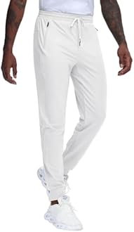 JWM Regular/Tall Mens Athletic Joggers Pants Long Inseam Tapered Sweatpant Workout Running Gym Training with 3 Zipper Pockets