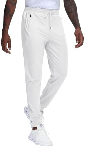 JWM Regular/Tall Mens Athletic Joggers Pants Long Inseam Tapered Sweatpant Workout Running Gym Training with 3 Zipper Pockets