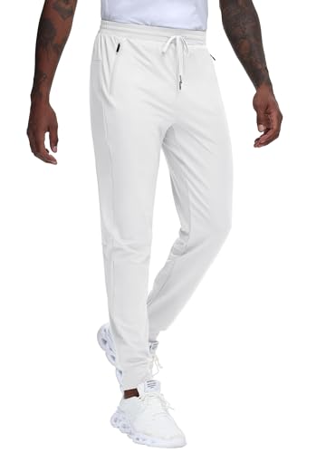 JWM Regular/Tall Mens Athletic Joggers Pants Long Inseam Tapered Sweatpant Workout Running Gym Training with 3 Zipper Pockets