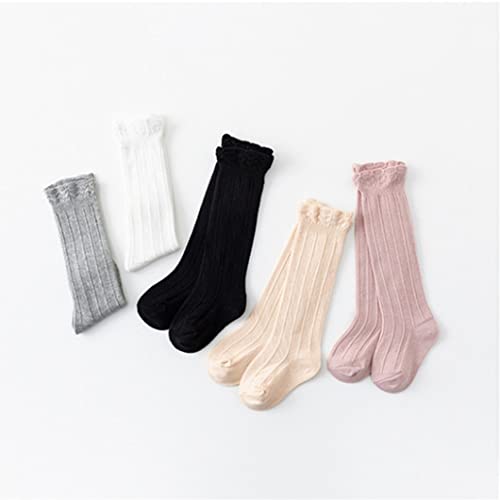Baby Girls Boys Knee High Socks Cotton Newborn Infants Toddlers Knit Ruffled Stockings4