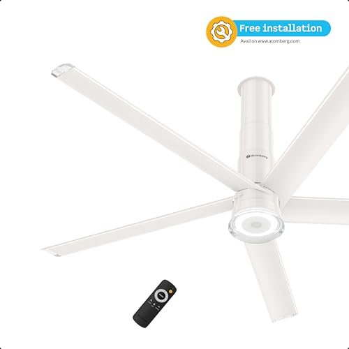 Image of atomberg Emperion Linea Smart 1250mm BLDC Ceiling Fan with IoT & Remote | | BEE 5 star | Advance Air+ Technology | Super Silent Fan | 12W Underlight | 5 Year Warranty | Pearl White