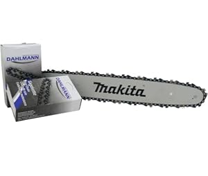 MAKITA Schwert 3/8" 35 cm 1, 1 mm + 2 HM Sägeketten für MAKITA DUC353 UC3510A UC3520A UC3541A EA3200S35A EA3201S35A - Ausführung Sägekette: DAHLMANN Halbmeißel
