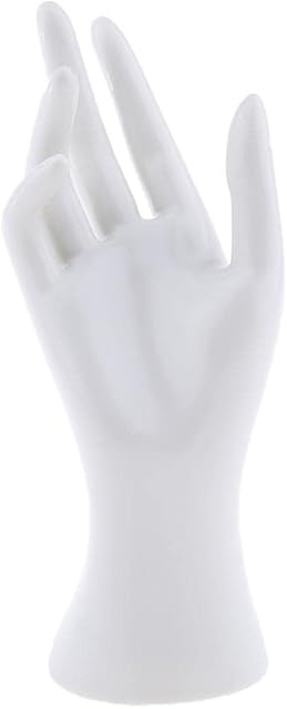 perfk Female Hand Jewelry Bracelet Ring Gloves Display Organizer Stand, Wear-resistant, White